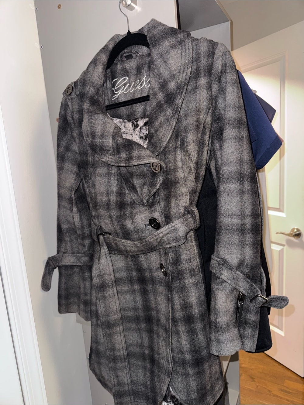 Medium Guess Plaid Peacoat